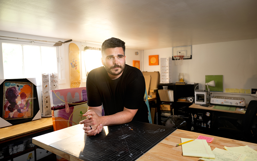 Artist in his studio